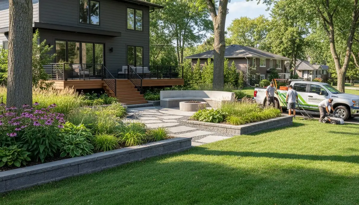 Naperville, IL landscaping team providing professional yard care and landscape maintenance