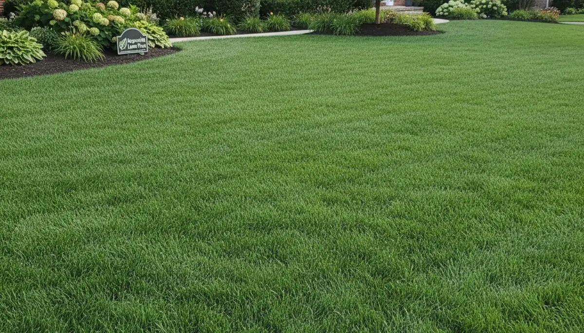 Lush green lawn with thick turf from professional lawn care in Naperville, IL by Chop Chop Landscaping